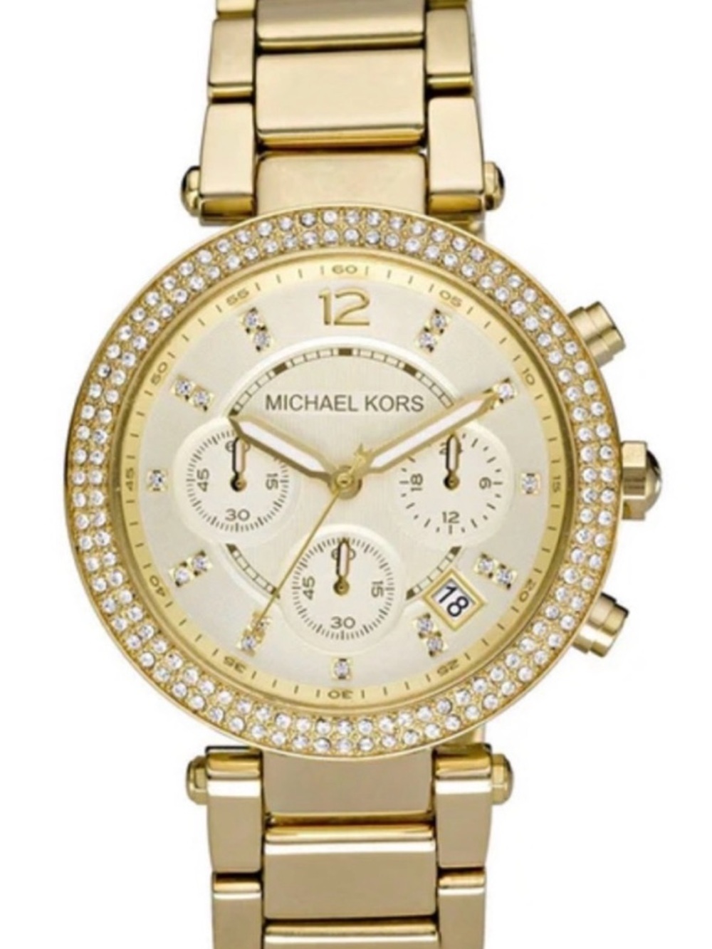 Michael Kors Gold Crystal-Accent Women's Chronograph Watch